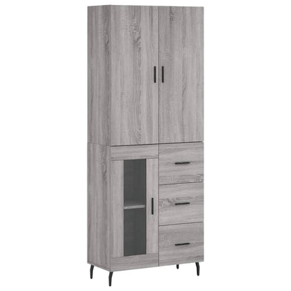 Highboard Grey Sonoma 69.5x34x180 cm Engineered Wood