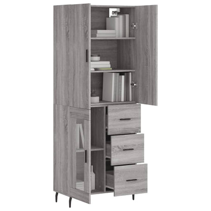 Highboard Grey Sonoma 69.5x34x180 cm Engineered Wood