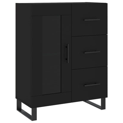 Highboard Black 69.5x34x180 cm Engineered Wood