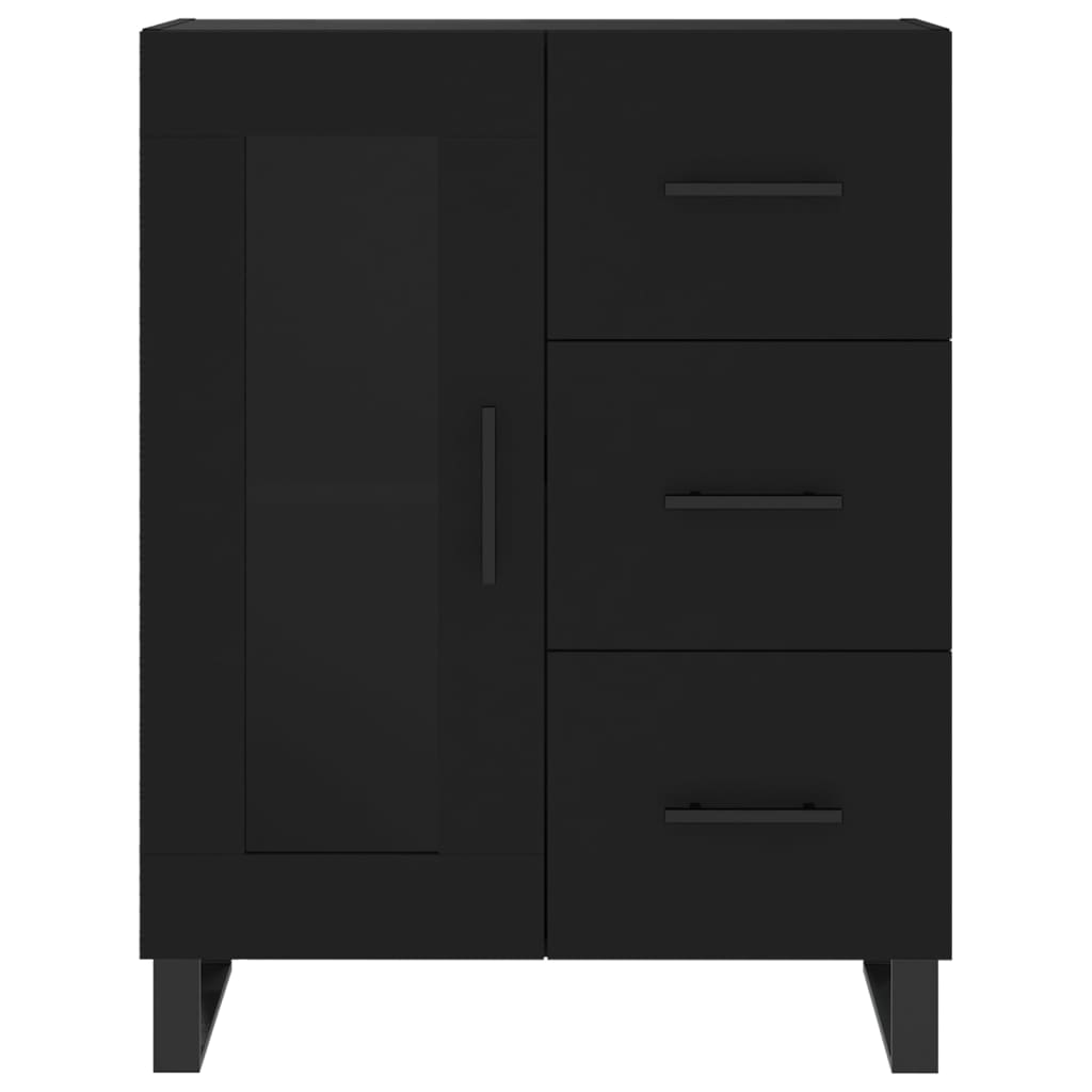 Highboard Black 69.5x34x180 cm Engineered Wood