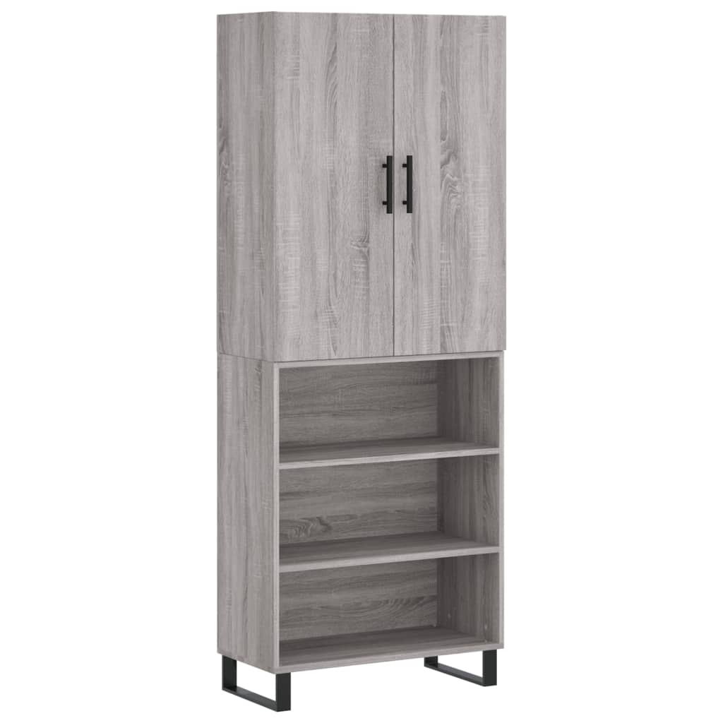 Highboard Grey Sonoma 69.5x34x180 cm Engineered Wood