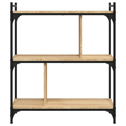 Bookcase 3-Tier Sonoma Oak 76x32x88 cm Engineered Wood