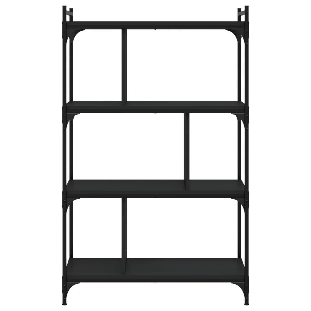 Bookcase 4-Tier Black 76x32x123 cm Engineered Wood