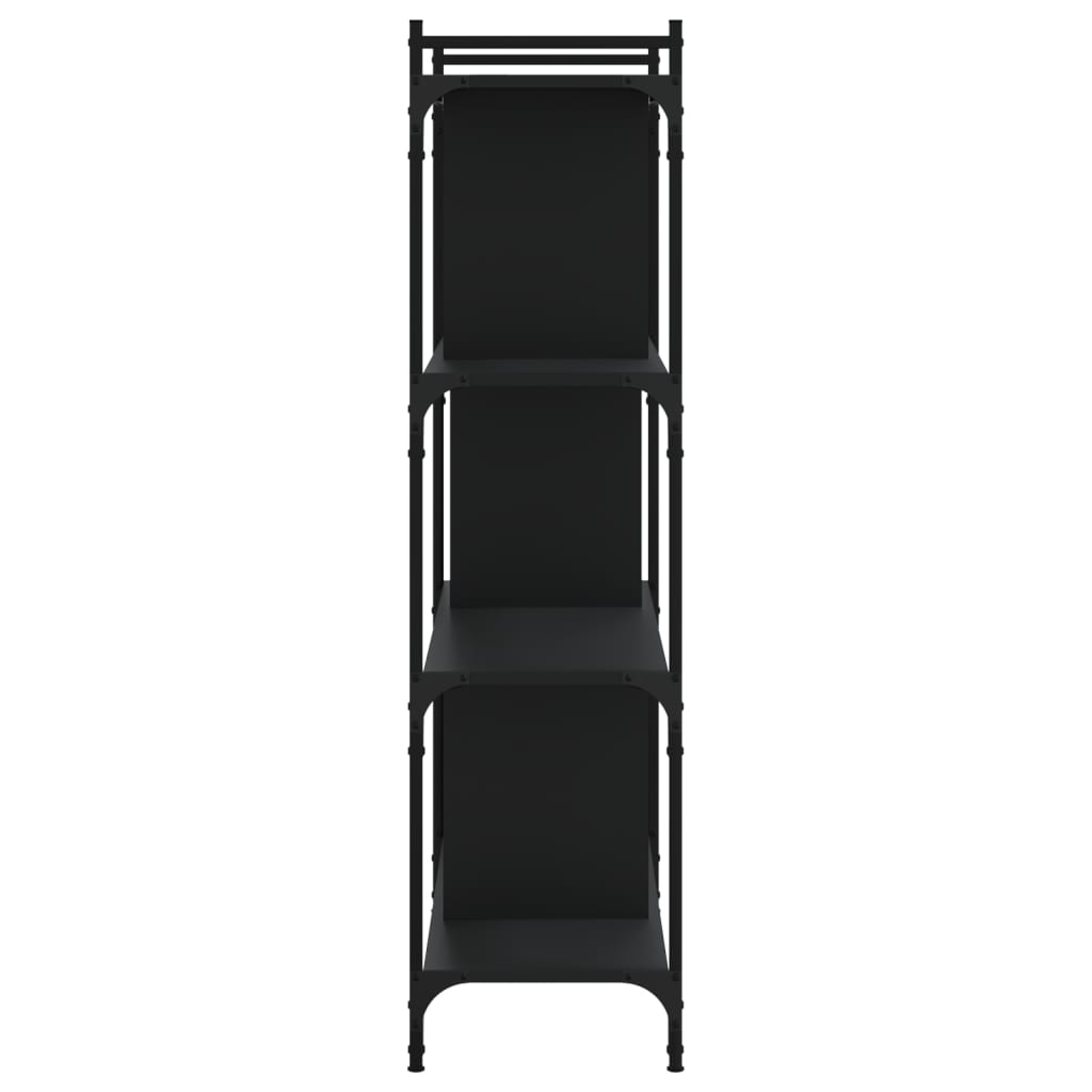 Bookcase 4-Tier Black 76x32x123 cm Engineered Wood