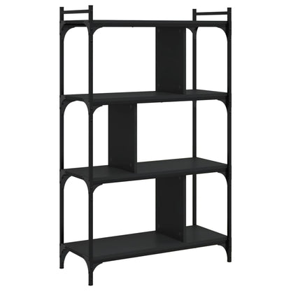 Bookcase 4-Tier Black 76x32x123 cm Engineered Wood