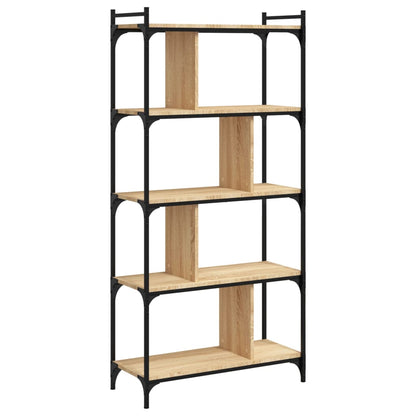 Bookcase 5-Tier Sonoma Oak 76x32x158 cm Engineered Wood