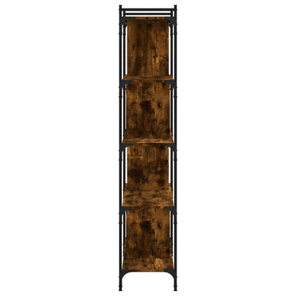 Bookcase 5-Tier Smoked Oak 76x32x158 cm Engineered Wood