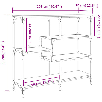 Console Table Brown Oak 103x32x95 cm Engineered Wood