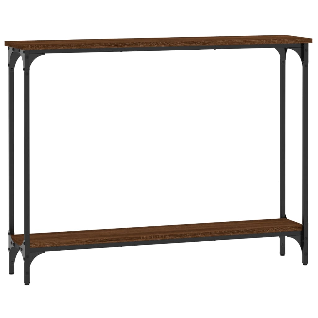 Console Table Brown Oak 100x22.5x75 cm Engineered Wood