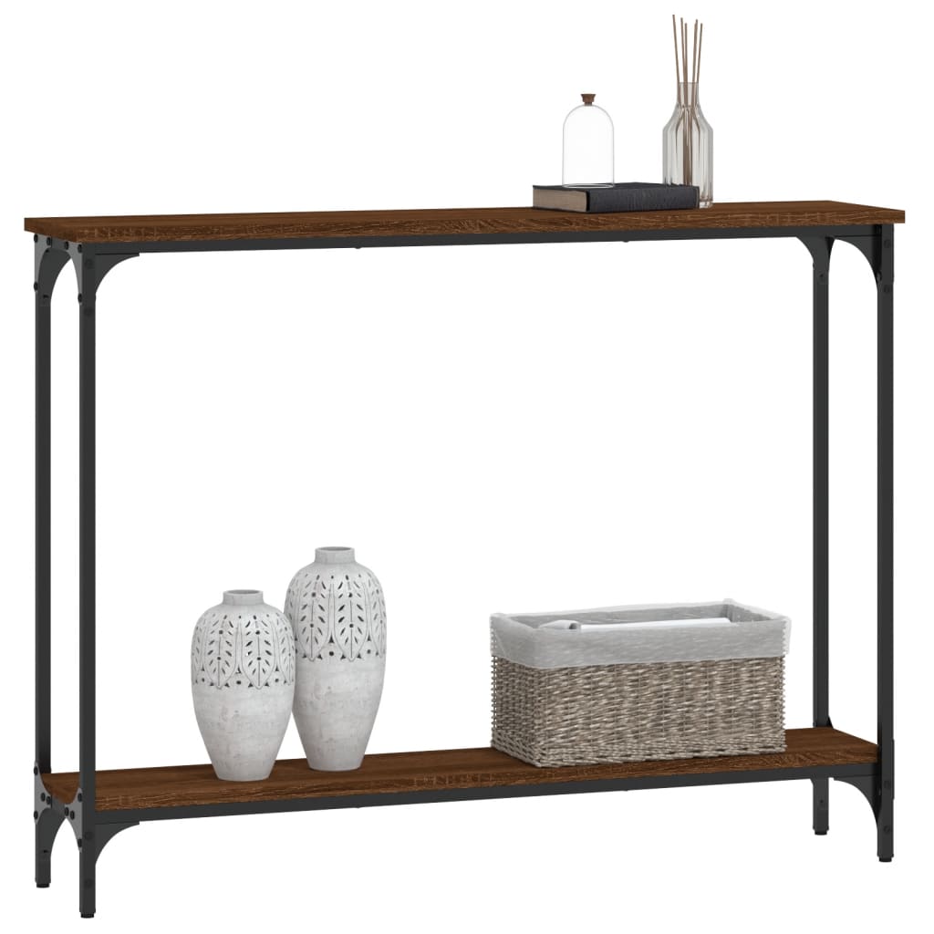 Console Table Brown Oak 100x22.5x75 cm Engineered Wood