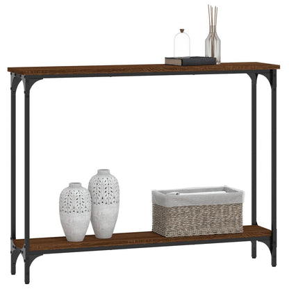 Console Table Brown Oak 100x22.5x75 cm Engineered Wood