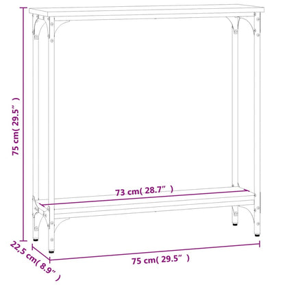 Console Table Black 75x22.5x75 cm Engineered Wood