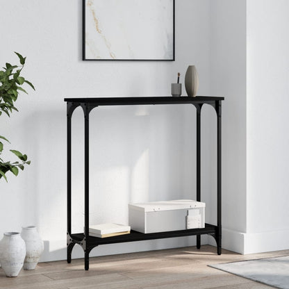 Console Table Black 75x22.5x75 cm Engineered Wood