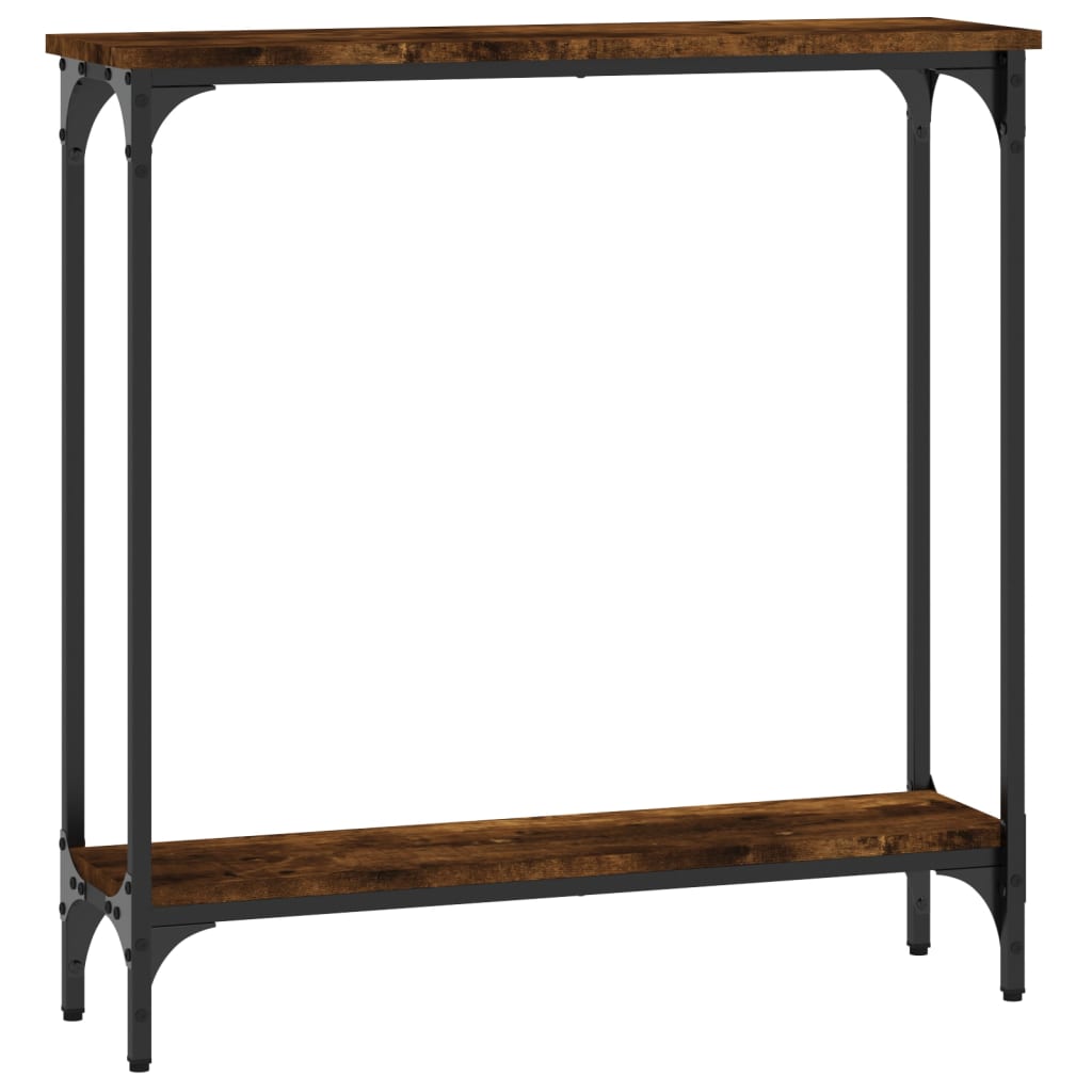 Console Table Smoked Oak 75x22.5x75 cm Engineered Wood