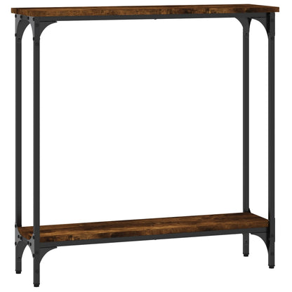 Console Table Smoked Oak 75x22.5x75 cm Engineered Wood