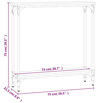 Console Table Smoked Oak 75x22.5x75 cm Engineered Wood