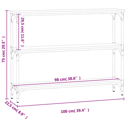 Console Table Black 100x22.5x75 cm Engineered Wood