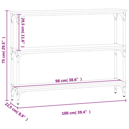 Console Table Smoked Oak 100x22.5x75 cm Engineered Wood