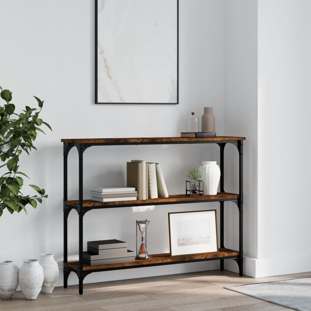 Console Table Smoked Oak 100x22.5x75 cm Engineered Wood