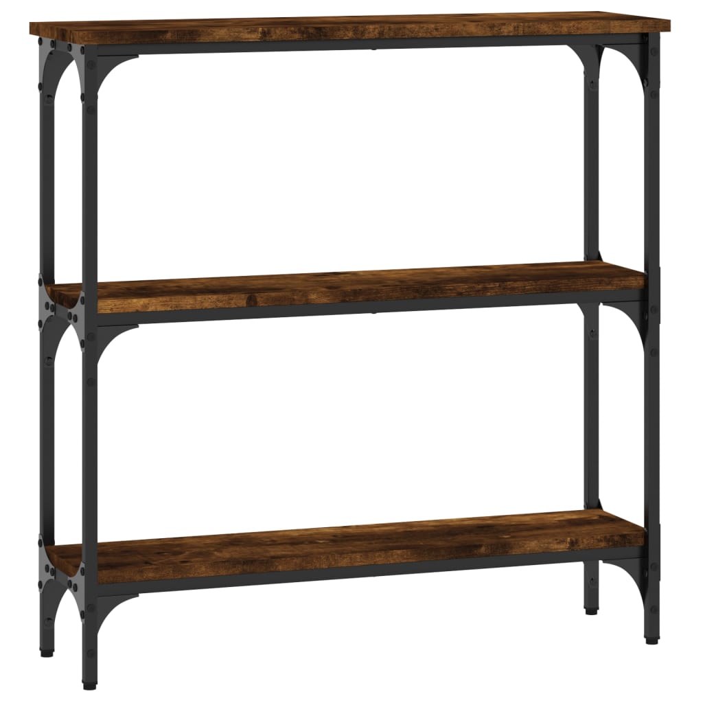 Console Table Smoked Oak 75x22.5x75 cm Engineered Wood