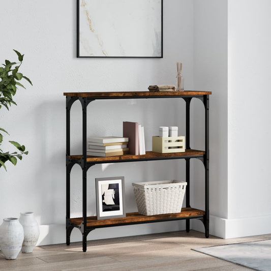 Console Table Smoked Oak 75x22.5x75 cm Engineered Wood