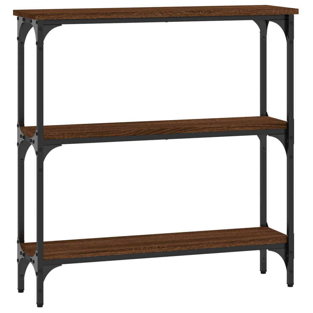 Console Table Brown Oak 75x22.5x75 cm Engineered Wood