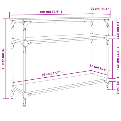 Console Table Grey Sonoma 100x29x75 cm Engineered Wood