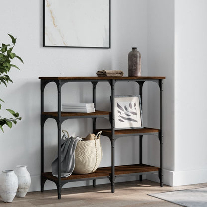 Console Table Brown Oak 80x29x75 cm Engineered Wood