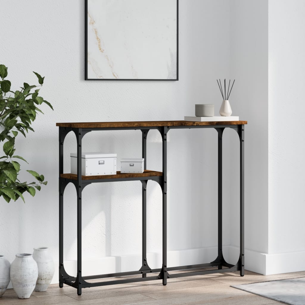 Console Table Smoked Oak 90x22.5x75 cm Engineered Wood