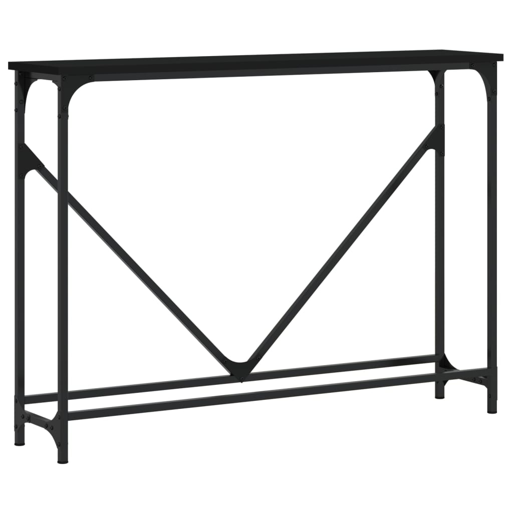 Console Table Black 102x22.5x75 cm Engineered Wood