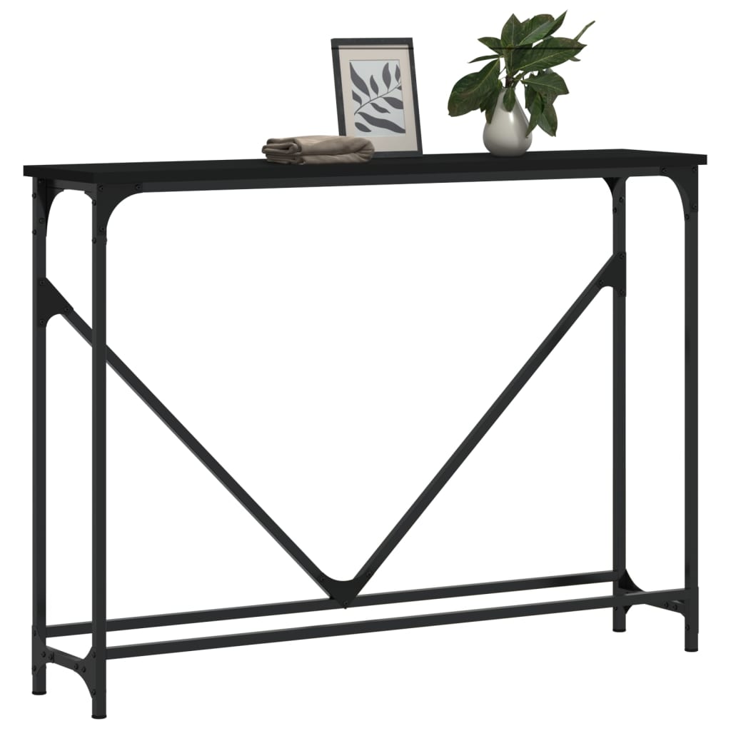 Console Table Black 102x22.5x75 cm Engineered Wood