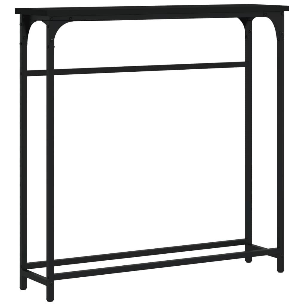 Console Table Black 75x19.5x75 cm Engineered Wood