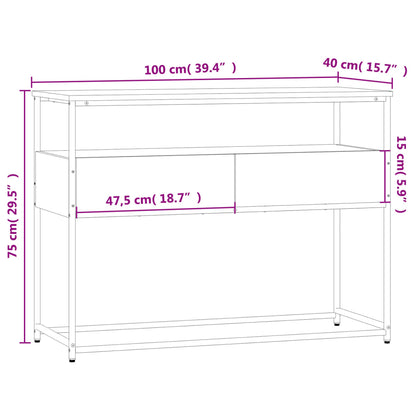 Console Table Sonoma Oak 100x40x75 cm Engineered Wood