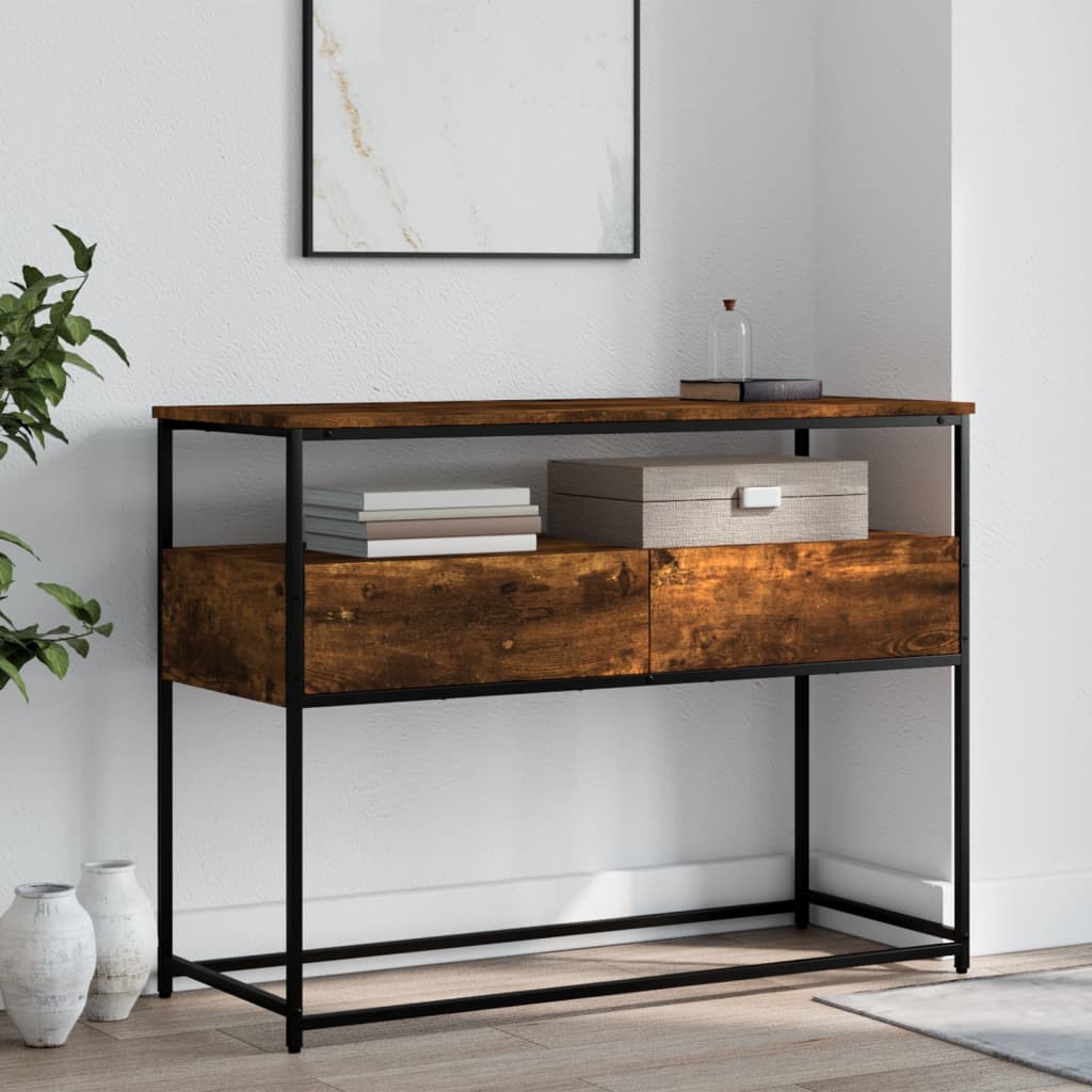 Console Table Smoked Oak 100x40x75 cm Engineered Wood