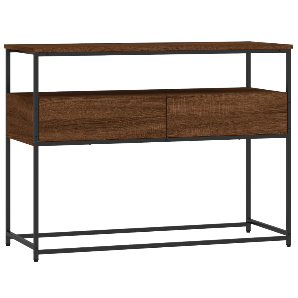 Console Table Brown Oak 100x40x75 cm Engineered Wood