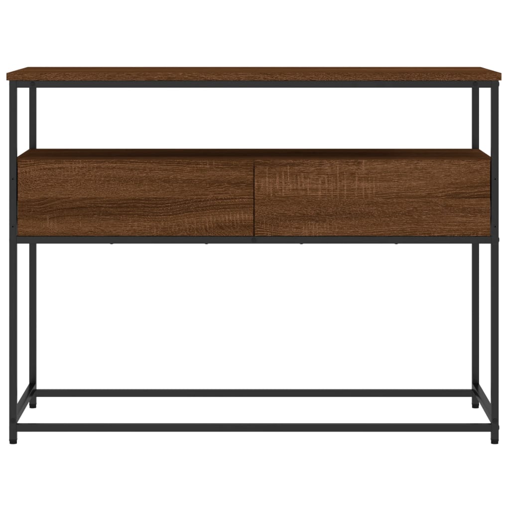 Console Table Brown Oak 100x40x75 cm Engineered Wood