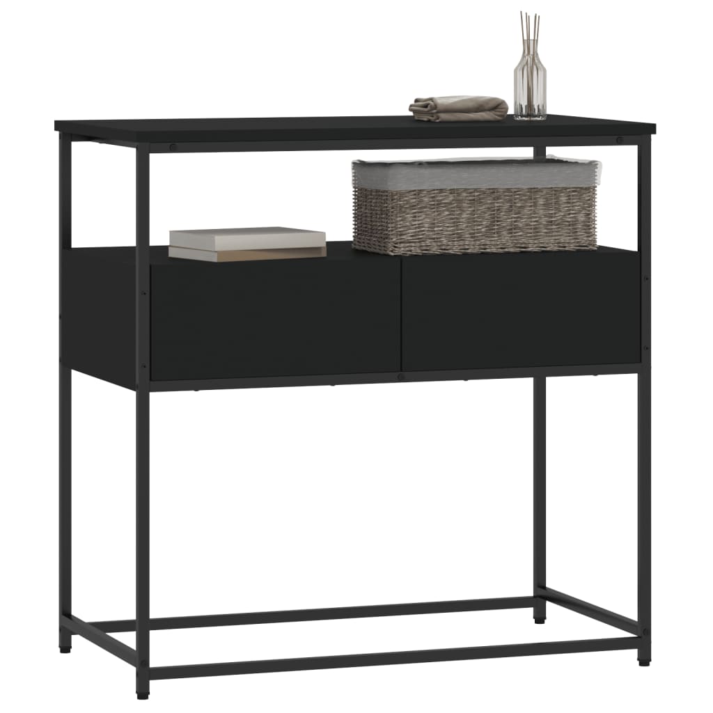 Console Table Black 75x40x75 cm Engineered Wood
