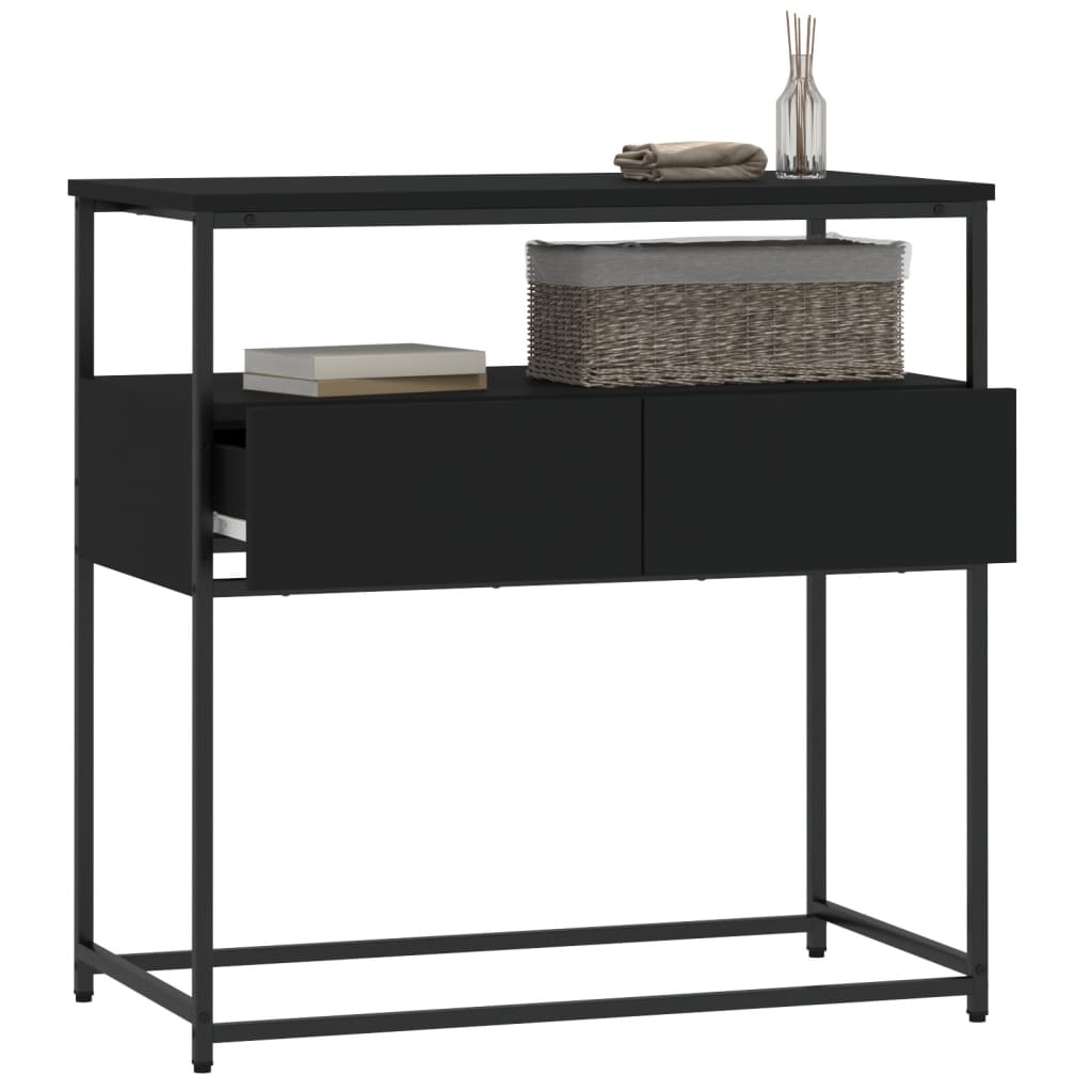 Console Table Black 75x40x75 cm Engineered Wood