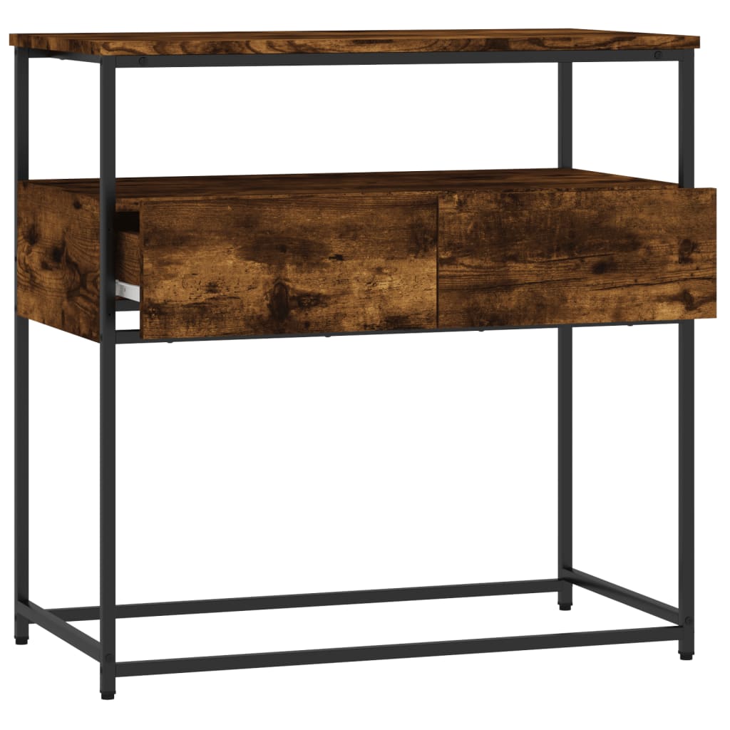 Console Table Smoked Oak 75x40x75 cm Engineered Wood