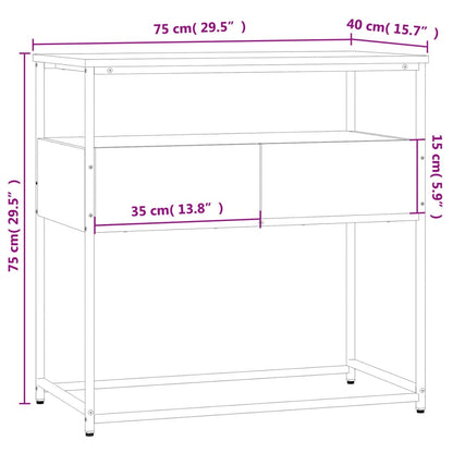 Console Table Grey Sonoma 75x40x75 cm Engineered Wood