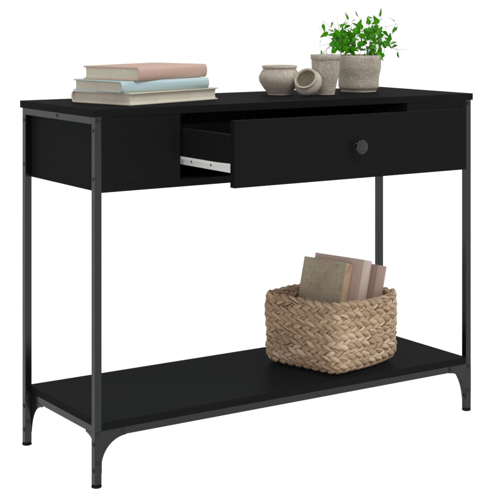 Console Table Black 100x34.5x75 cm Engineered Wood