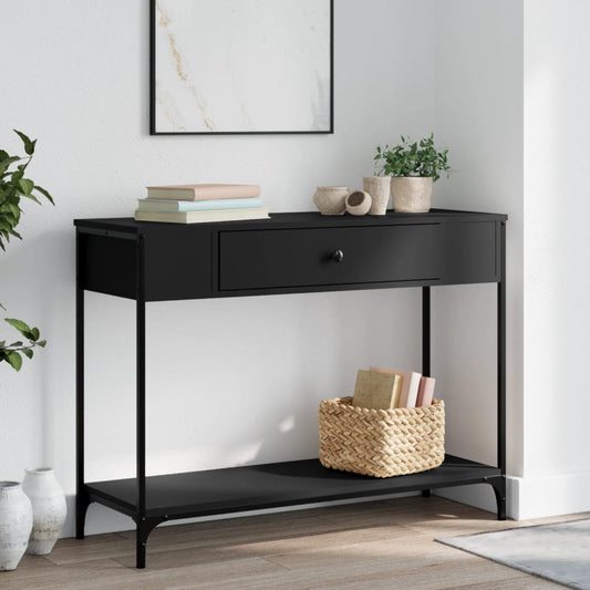 Console Table Black 100x34.5x75 cm Engineered Wood