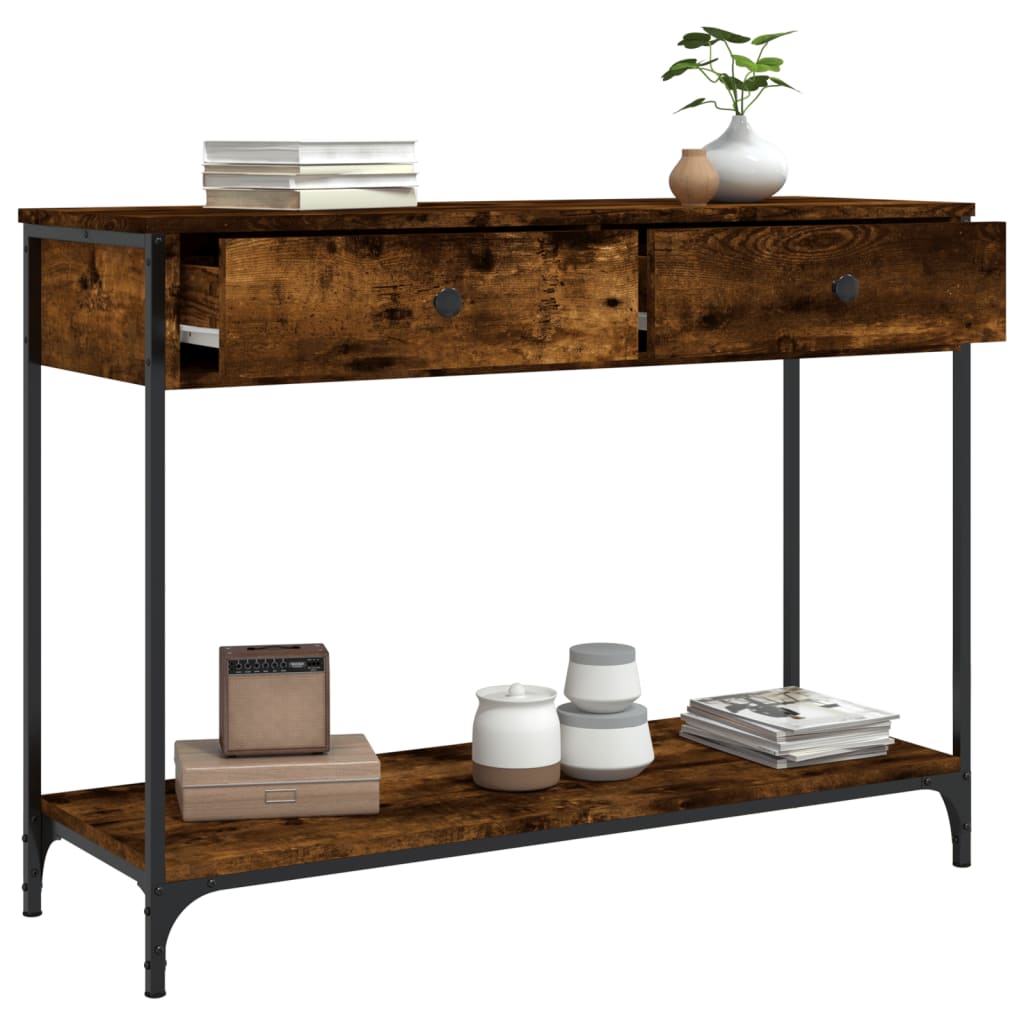 Console Table Smoked Oak 100x34.5x75 cm Engineered Wood