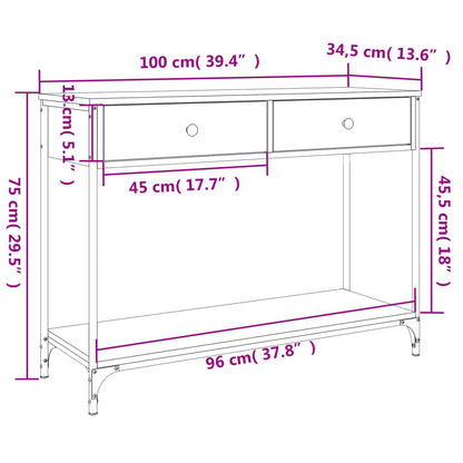 Console Table Grey Sonoma 100x34.5x75 cm Engineered Wood