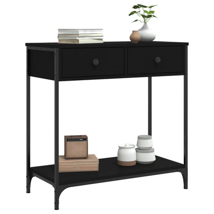 Console Table Black 75x34.5x75 cm Engineered Wood