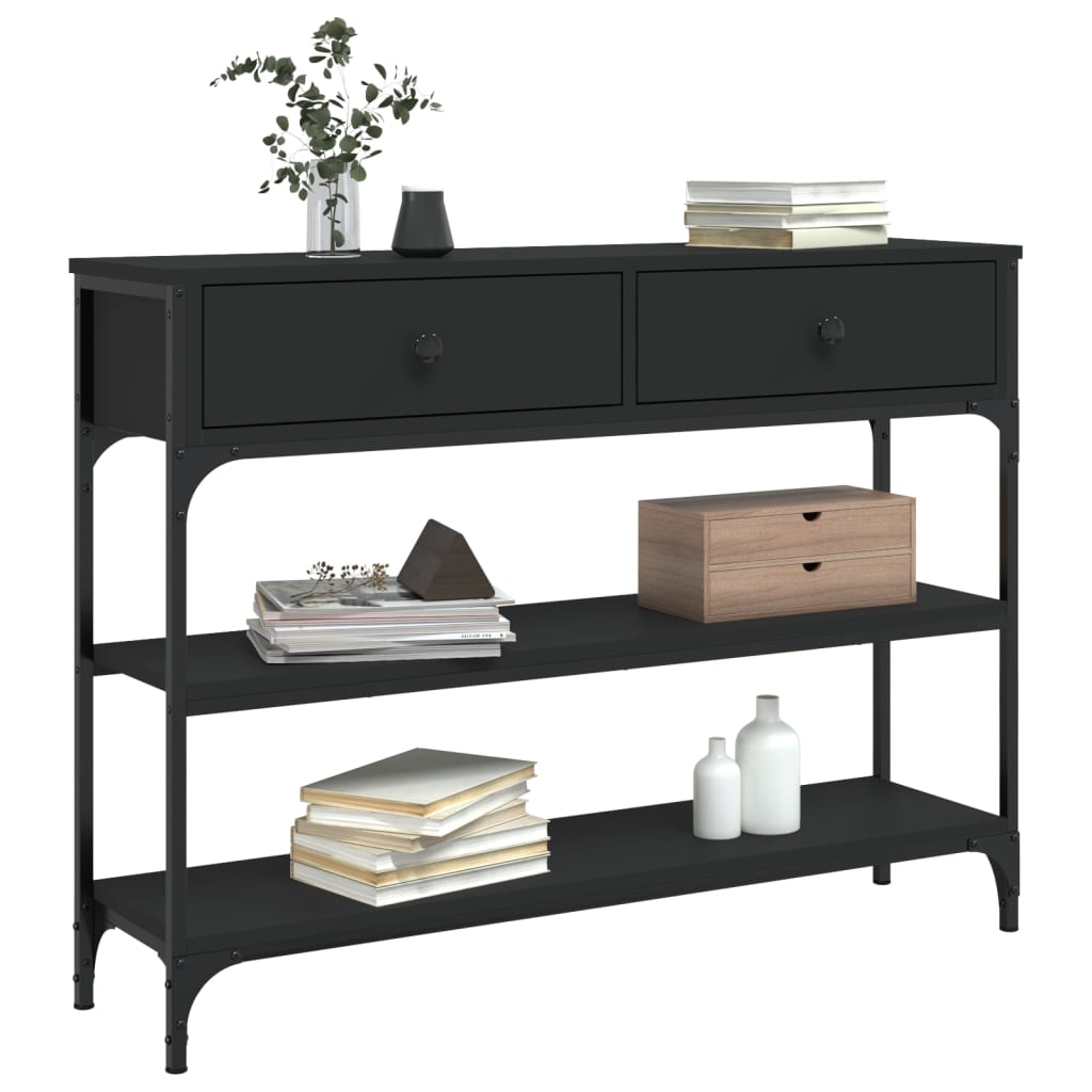 Console Table Black 100x25x75 cm Engineered Wood