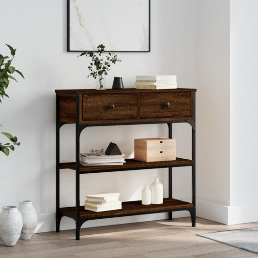 Console Table Brown Oak 72.5x25x75 cm Engineered Wood