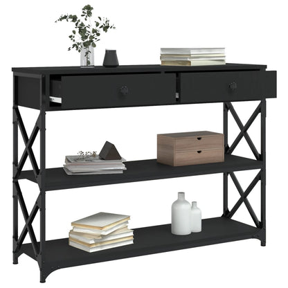 Console Table Black 100x28x75 cm Engineered Wood