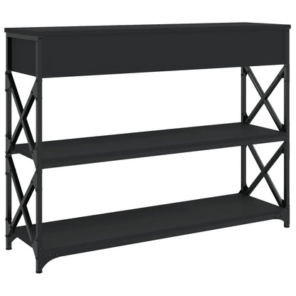 Console Table Black 100x28x75 cm Engineered Wood