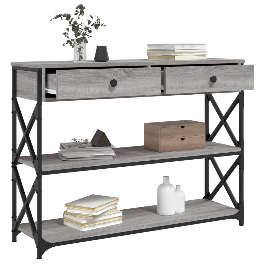 Console Table Grey Sonoma 100x28x75 cm Engineered Wood